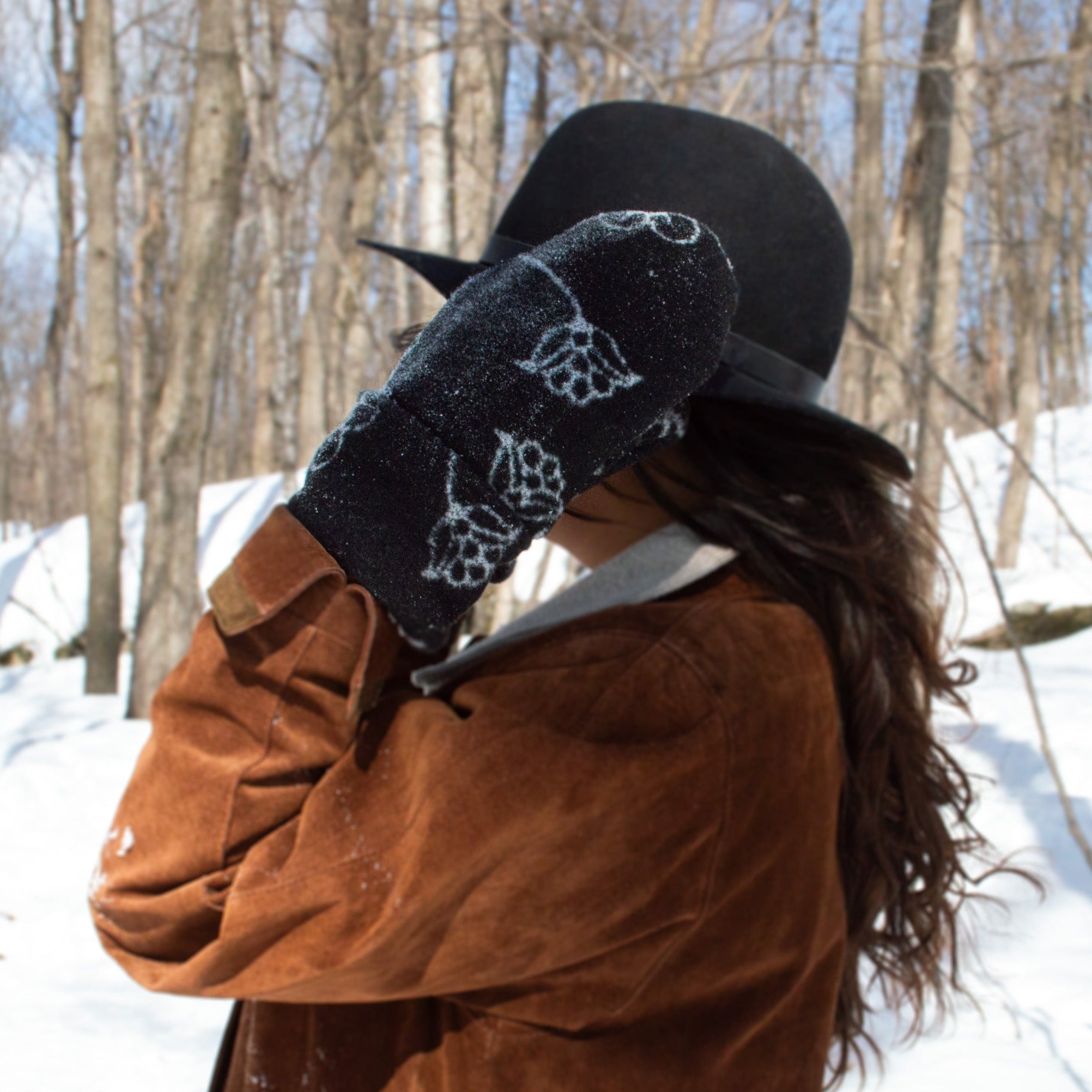 Fleurs Sherpa Mittens