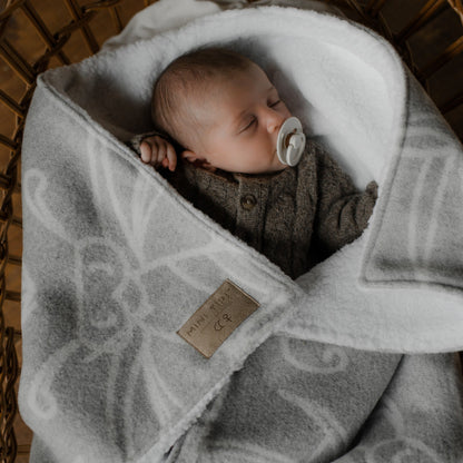 Birch bark Sherpa baby blanket