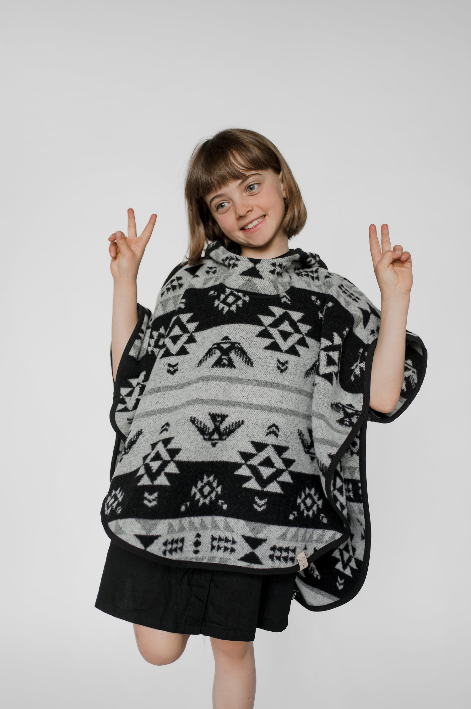 Poncho Enfant Thunderbird Gris