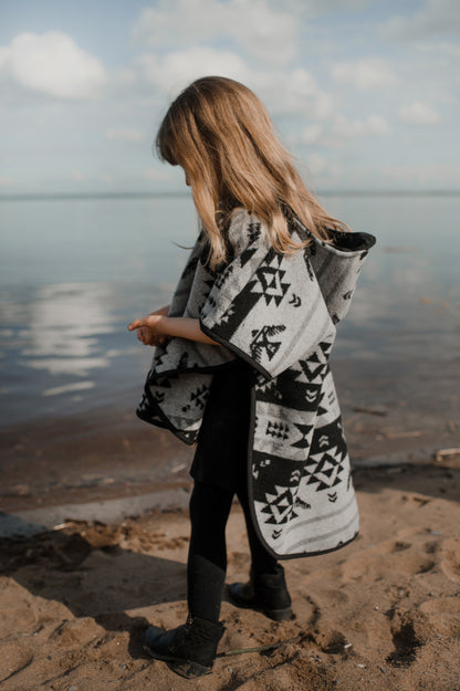 Poncho Enfant Thunderbird Gris