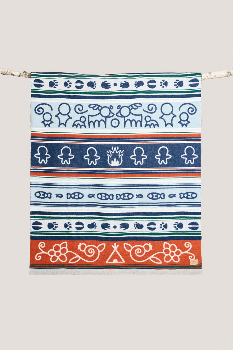 Indigenous Paisley Hooded Blanket
